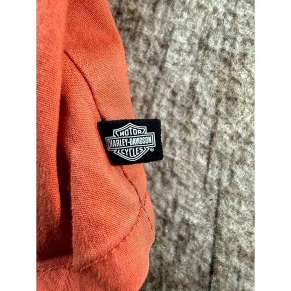 Harley Davidson Womens Plus Size 1W Button Down Left Pocket Orange HD Shirt - Picture 3 of 10